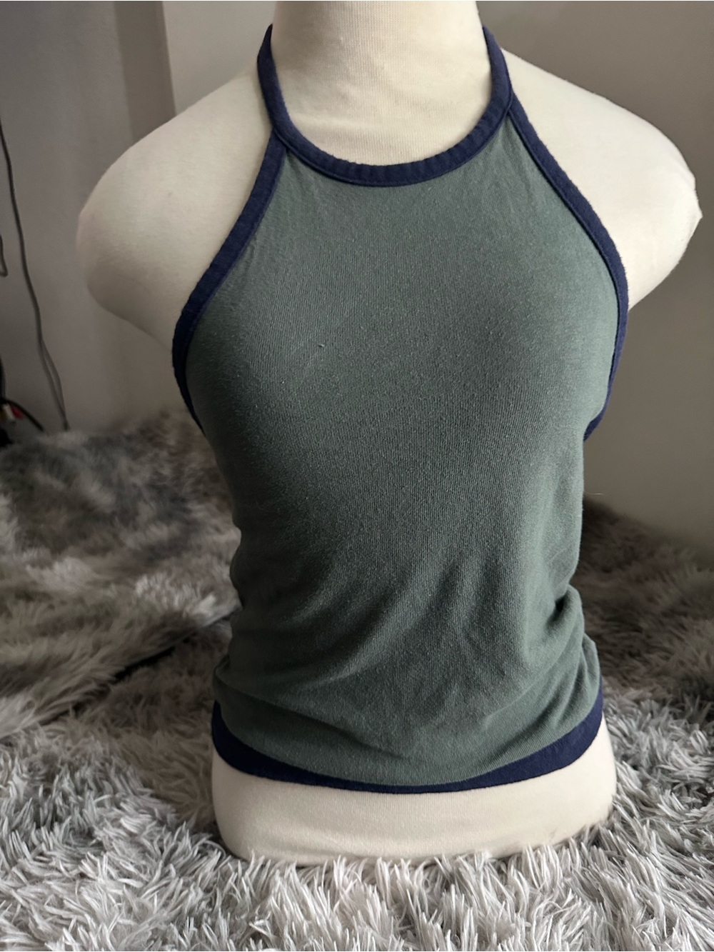 American eagle Halter Tank with Navy Trim